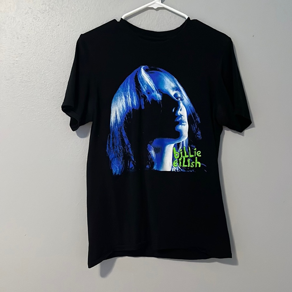 Blue and green Billie eilish shirt